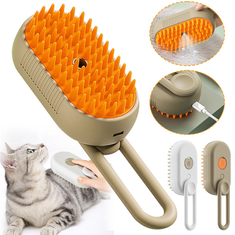 Cat and Dog Grooming Steam Brush, 3 In 1 Electric Spray, Hair Removal
