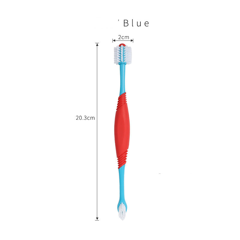 Pet Dental Fingers Double-headed Toothbrush, Dog Teeth Cleaning