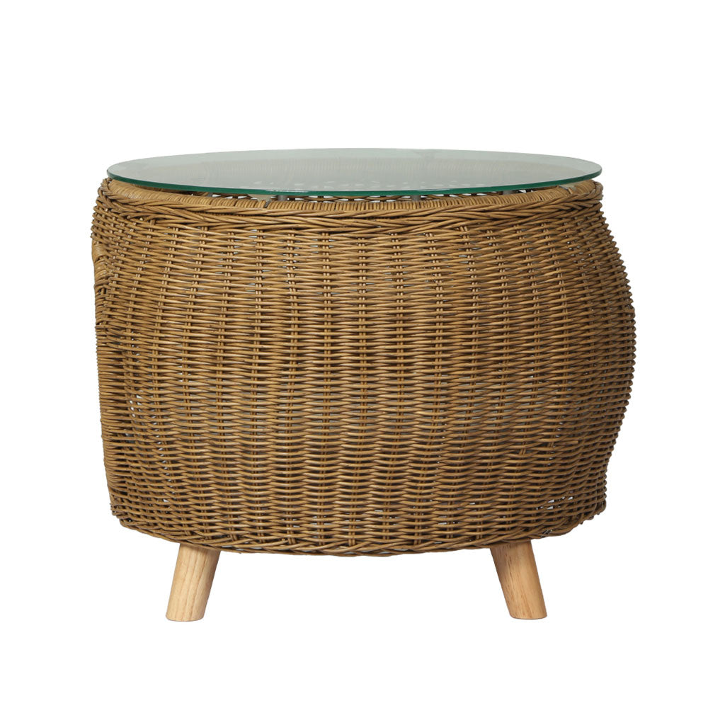 Gardeon Coffee Table, Wicker/Aluminium, Cat/Pet Bed Underneath