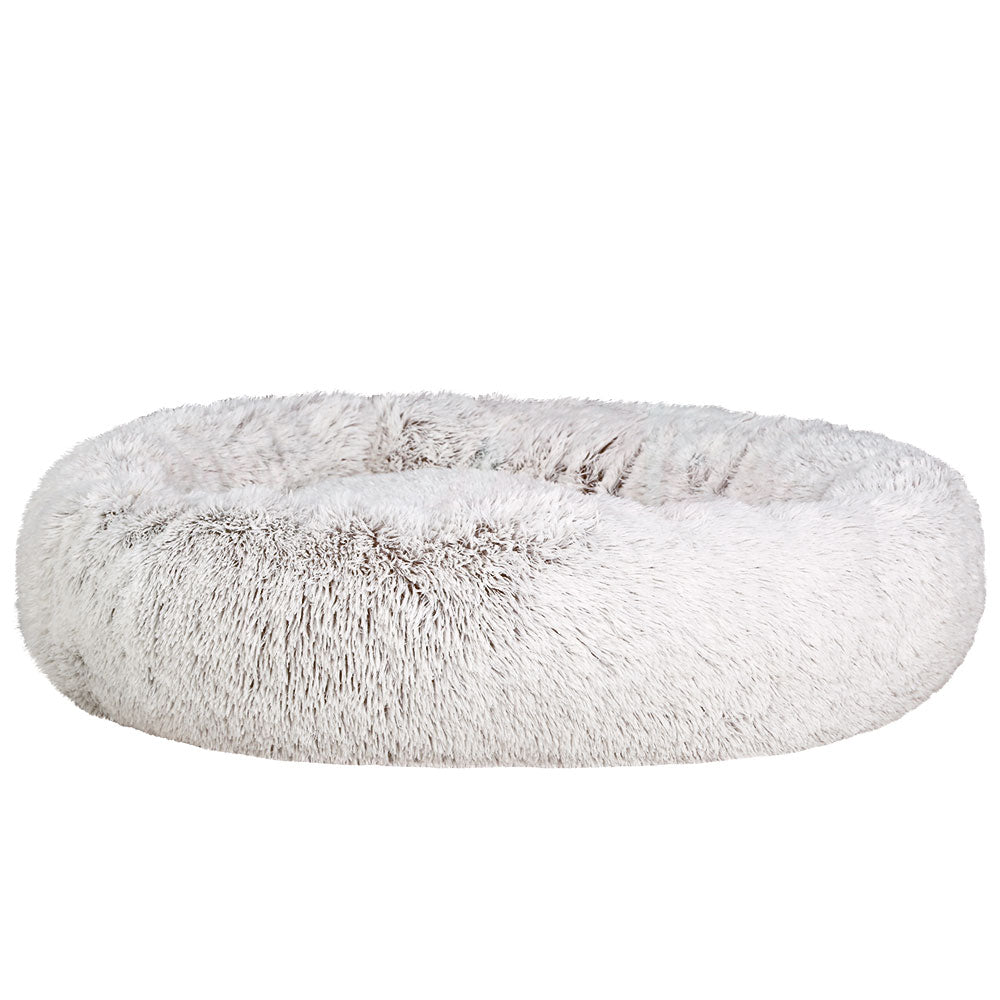 Dog bed, (i.Pet), 110cm, Calming, Extra Large, Plush, White/Brown