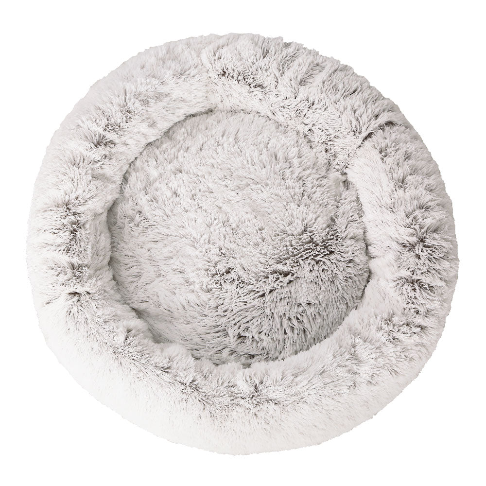 Dog bed, (i.Pet), 110cm, Calming, Extra Large, Plush, White/Brown