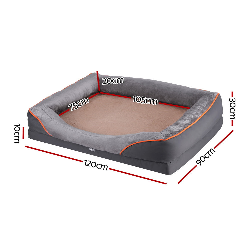 i.Pet Pet Bed, Orthopedic, Washable Dog Bed, Plush Fleece
