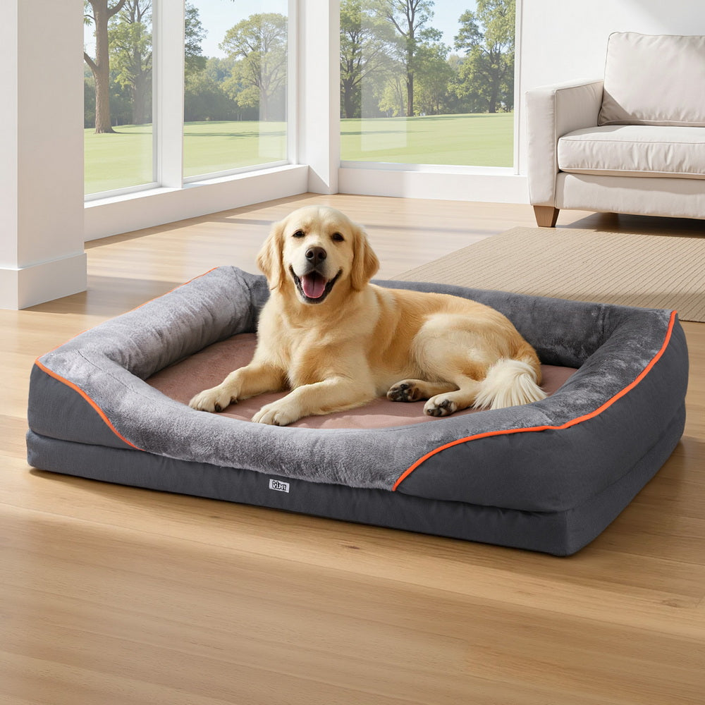 i.Pet Pet Bed, Orthopedic, Washable Dog Bed, Plush Fleece