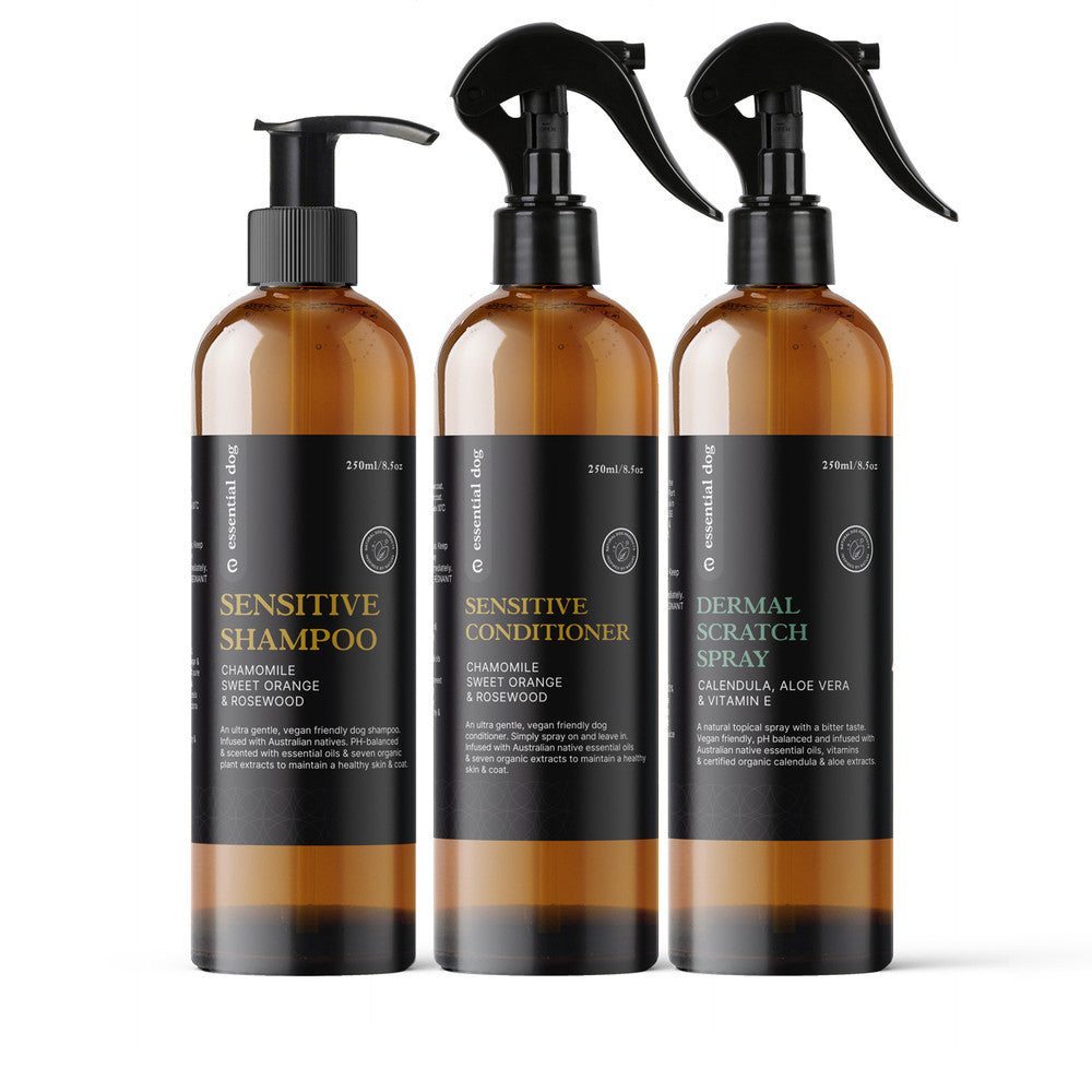 Sensitive Pack 1: Shampoo, Conditioner & Dermal Scratch Spray