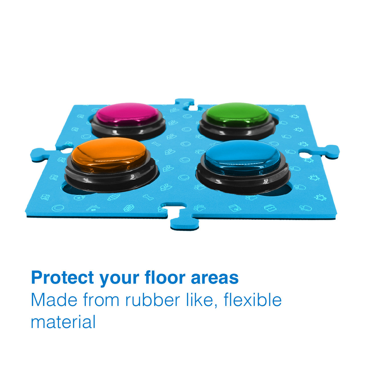 Tech4Pets Blue Mat, 2-Pack for Dog/Cat, Buttons & Floor protector