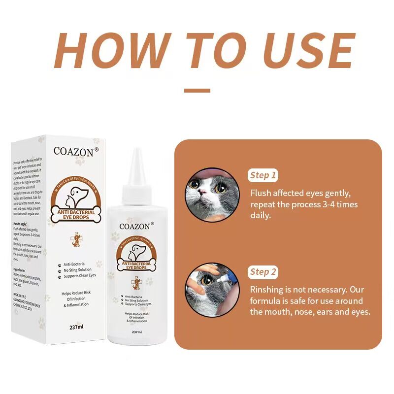 Eye Stain Remover for Dogs and Cats, Dry Eyes, Keratitis