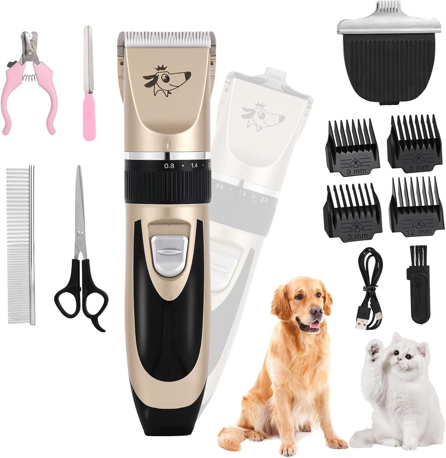 Professional Rechargeable, Cordless Dogs/Cats/Horse Grooming Clippers