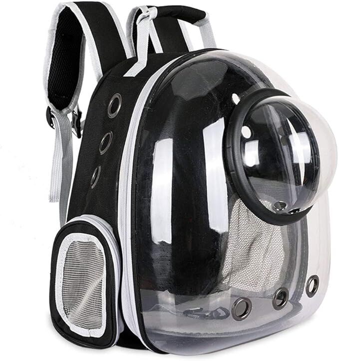 Pet Space Capsule Backpack, Small Medium Cat/Puppy Carrier - Grey