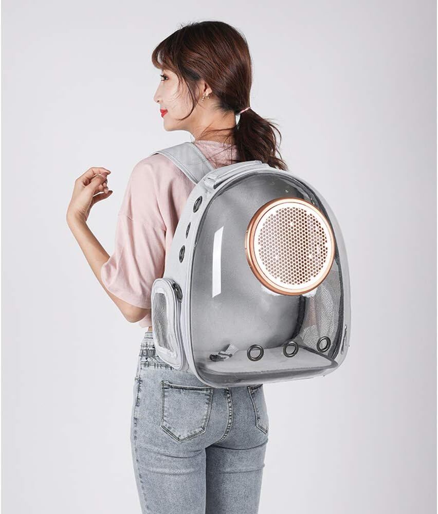 Pet Space Capsule Backpack, Small Medium Cat/Puppy Carrier - Grey