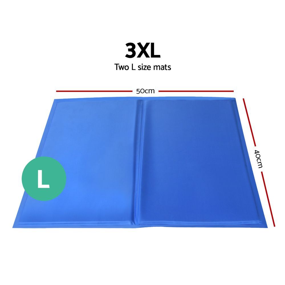 2X Pet Cooling Bed Gel Mat Dog Cat Non-Toxic, 50x40 CM