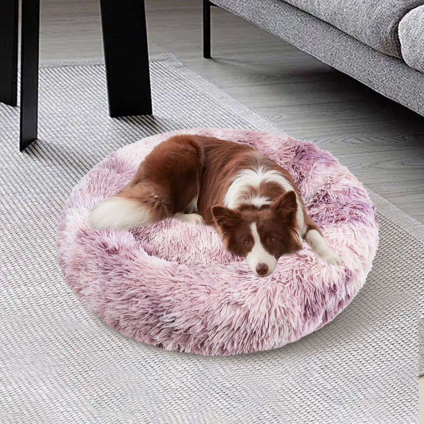 Pawfriends Dog/Cat Calming Beds, Large, Fluffy Donut, Plush 70