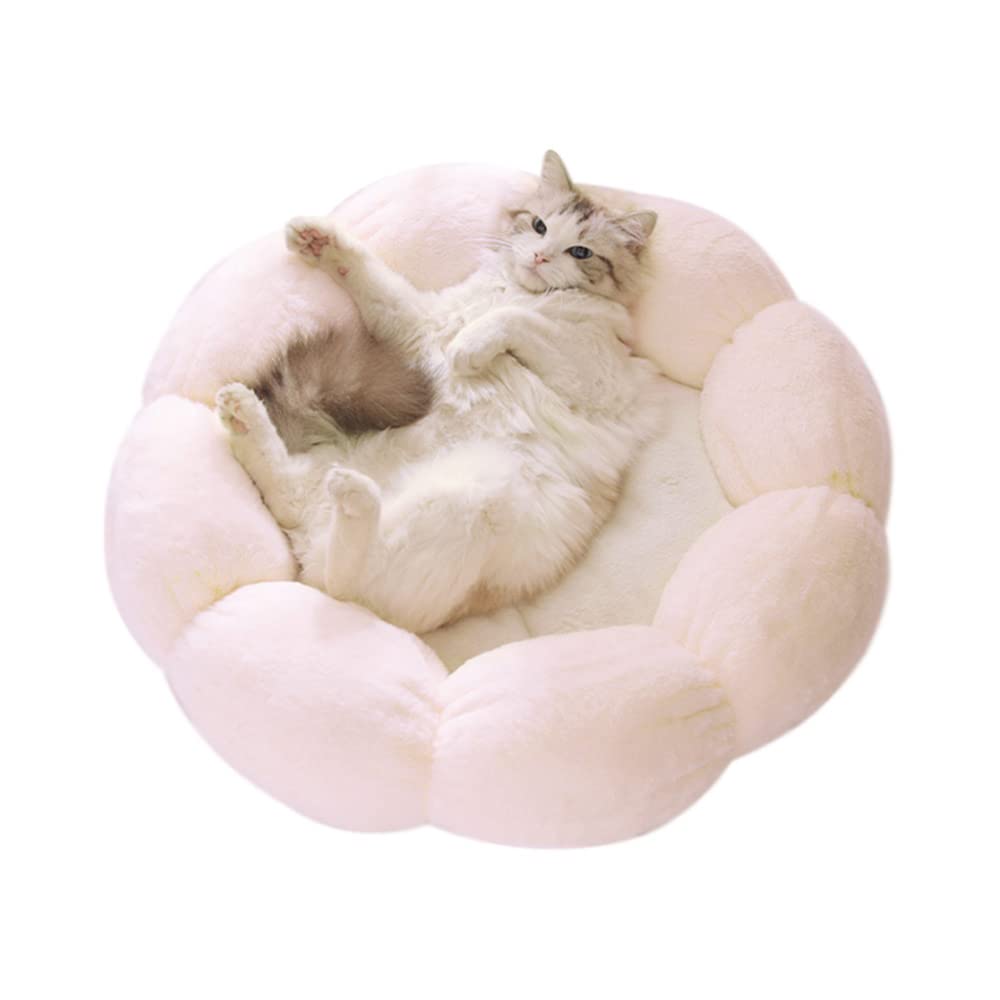Velvet Pet Bed for Cats and Small Dogs-Light Pink-L