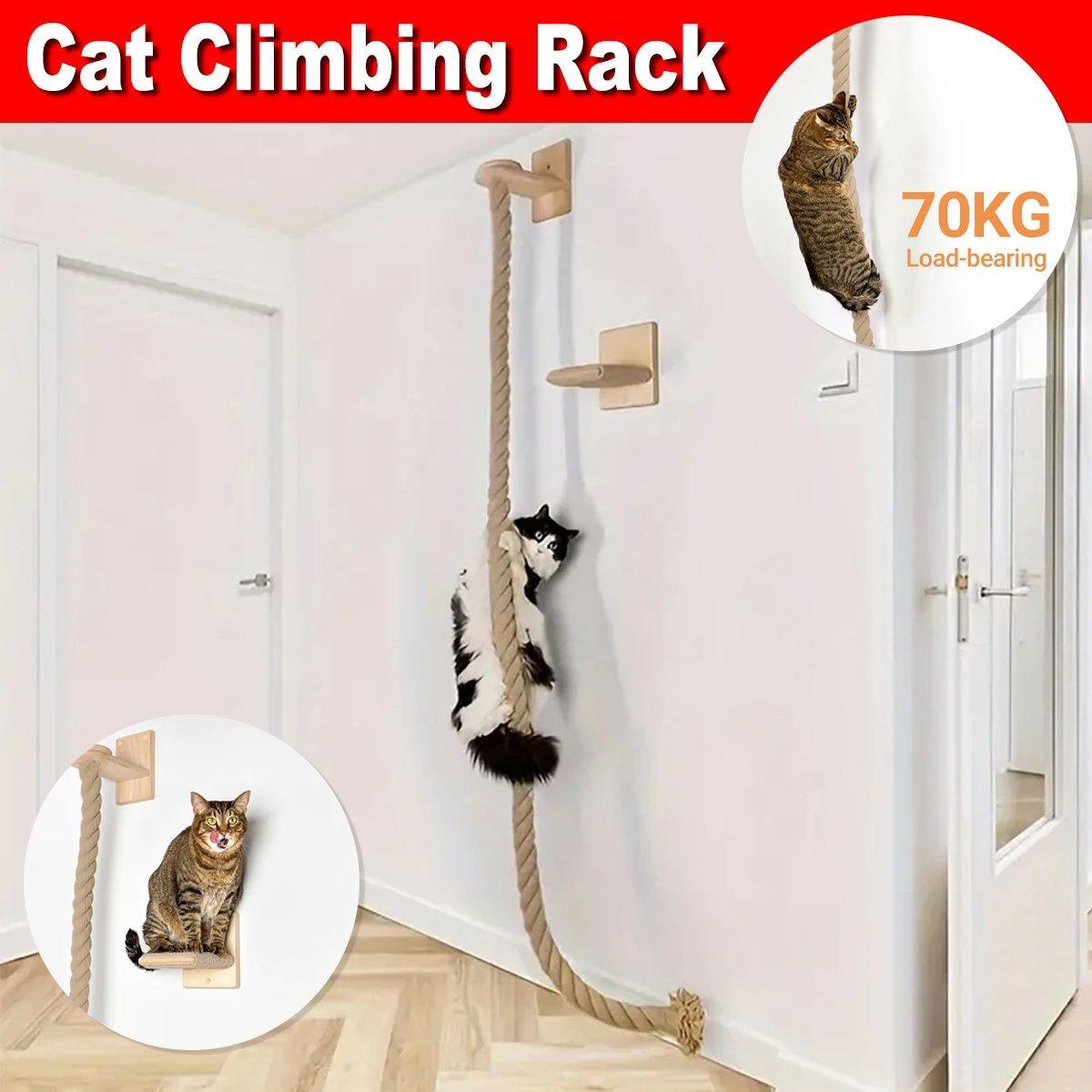 Cat Climbing Frame, Rope, Leash, Jumping Platform for Cats