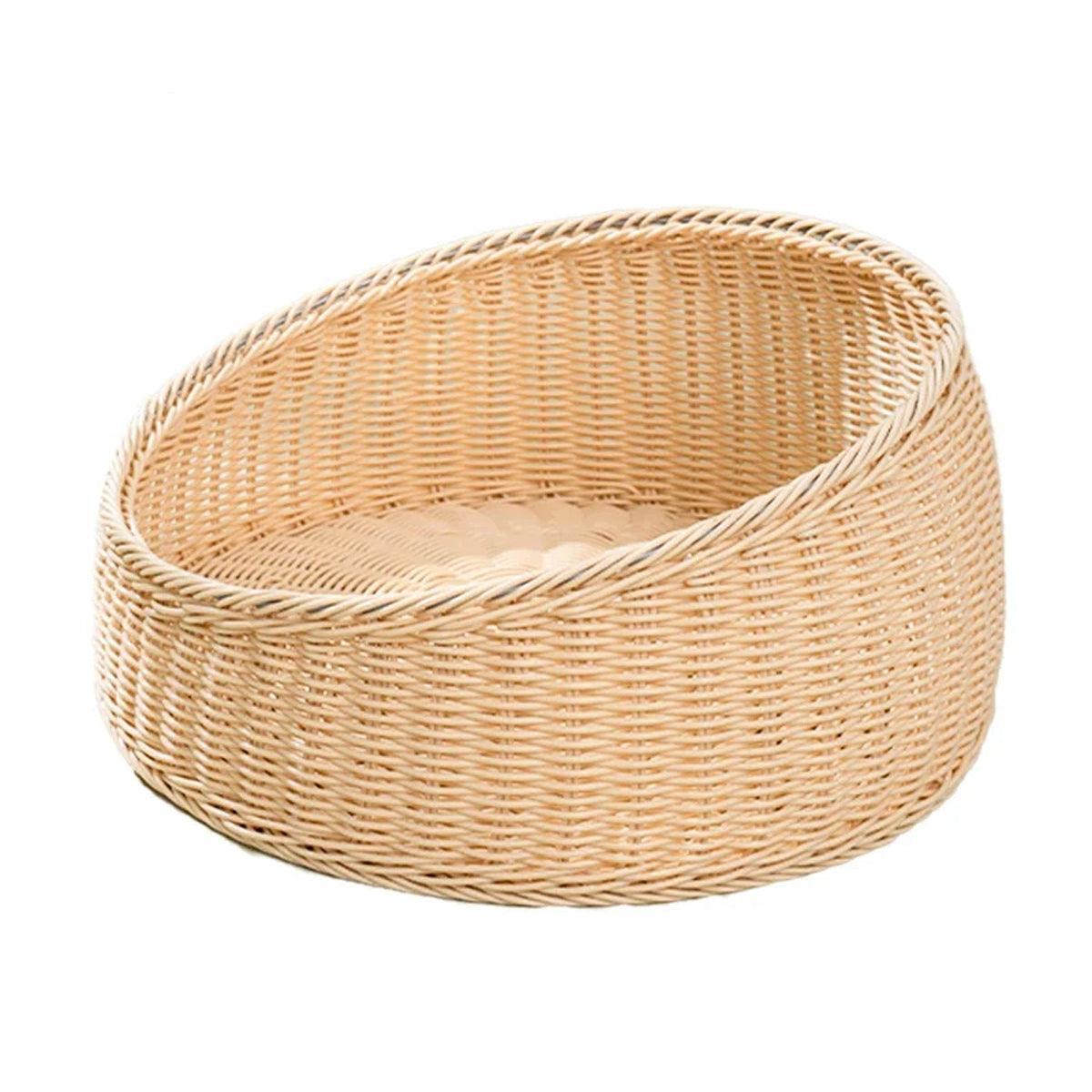 Rattan Cat Nest, Four Seasons Open Cat House, Pet Supplies - Green