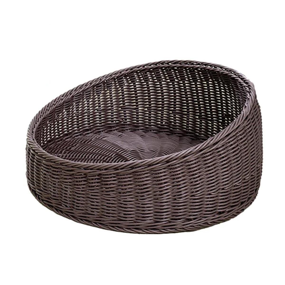 Rattan Cat Nest, Four Seasons Open Cat House, Pet Supplies - Green