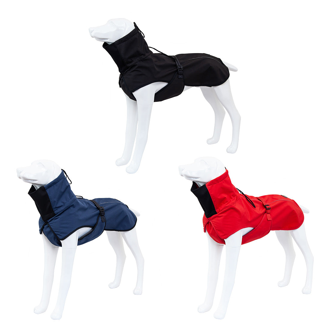 Pet Dog Raincoat Poncho Jacket, Waterproof Clothes with Harness Hole-S-Black
