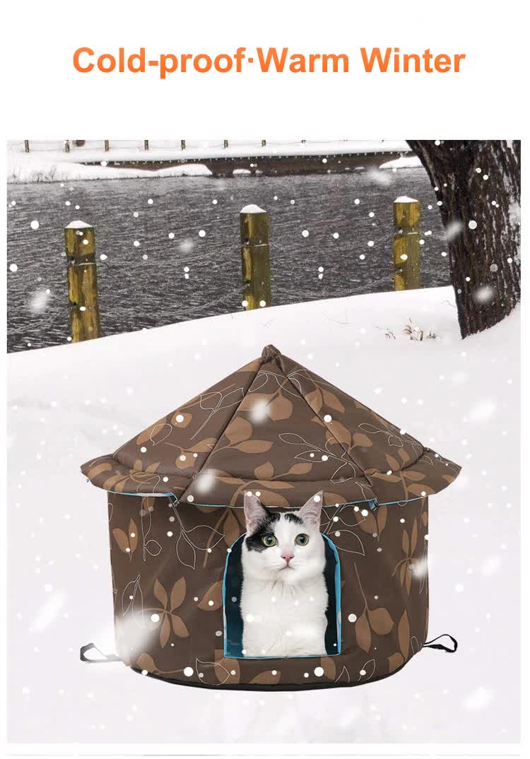 Outdoor Waterproof Cat House - Insulated, Shelter for Pets, 35cm-40cm