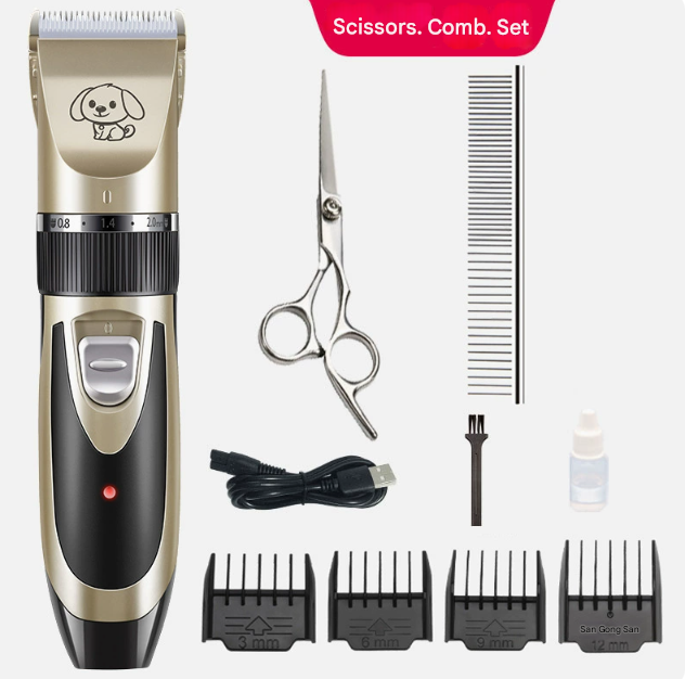 Silent Pet Hair Clippers - Electric Grooming Clippers for Dogs & Cats