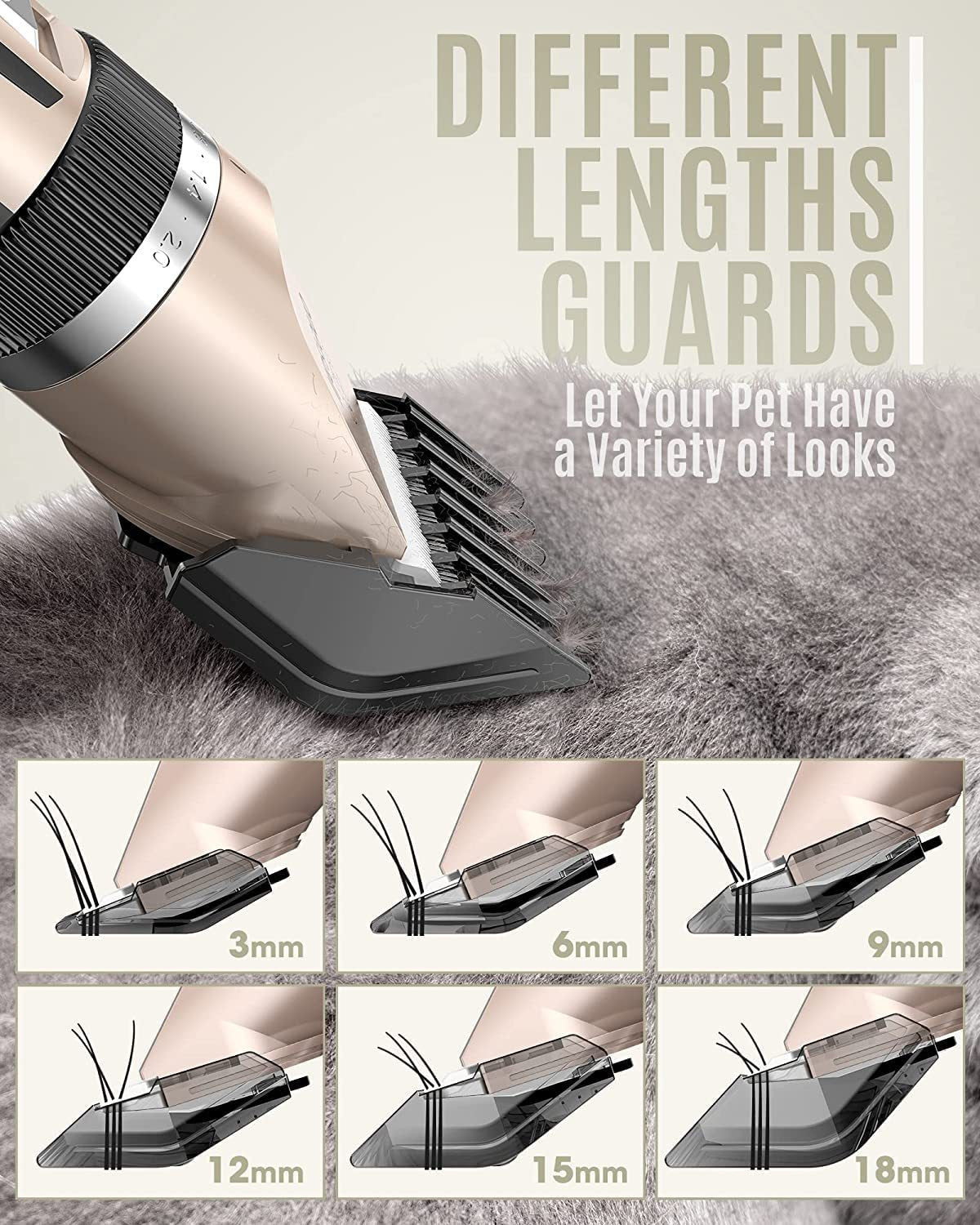 Silent Pet Hair Clippers - Electric Grooming Clippers for Dogs & Cats