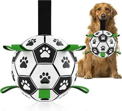 15*15cm Interactive Dog Soccer Ball with Rope | Outdoor Fetch & Tug Play for Dogs | Training & Exercise Pet Toy