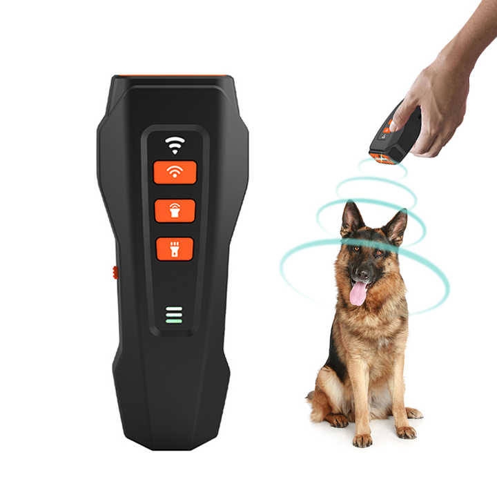 Ultrasonic Dog Bark Control Device, Rechargeable, LED Flashlight