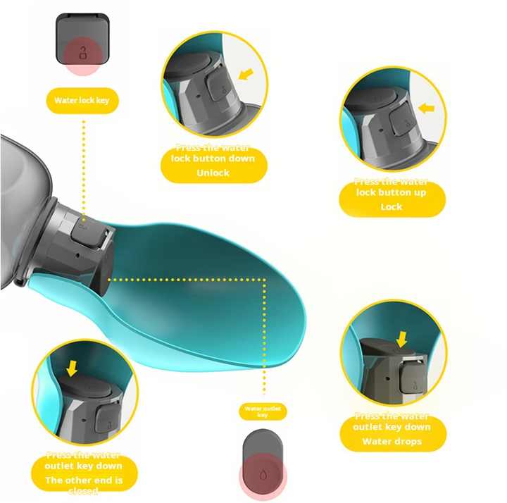 Portable, Foldable Pet Water Bottle - 800ml Capacity – Leakproof Hydration Dispenser