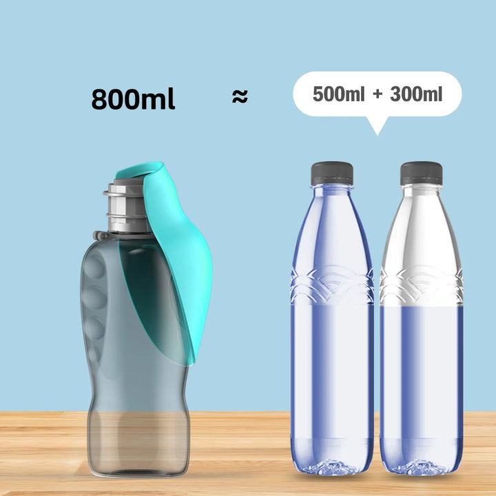 Portable, Foldable Pet Water Bottle - 800ml Capacity – Leakproof Hydration Dispenser