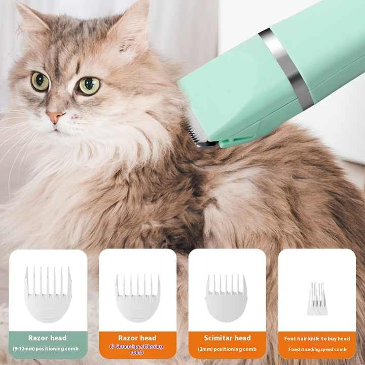 White 4-in-1 Pet Grooming Electric Clippers - Rechargeable Trimmer for Dogs & Cats