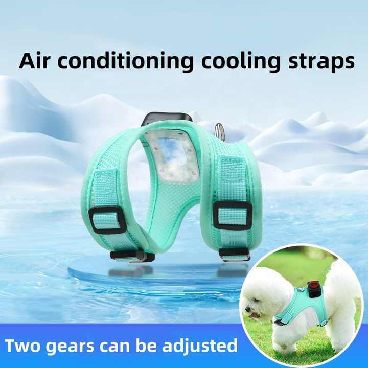 Green Pet Cooling Harness - Summer Relief for Small Dogs and Cats - M