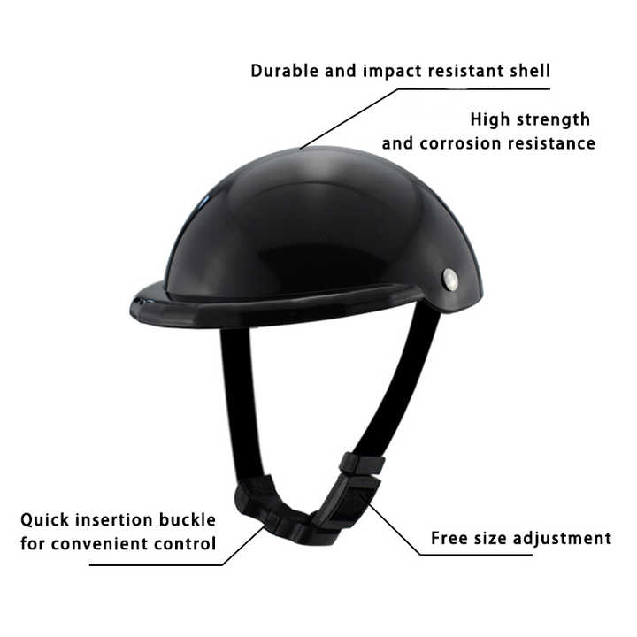 Size L Black Pet Helmet & Goggles Set - Adjustable Safety Gear for Dogs, UV Protection