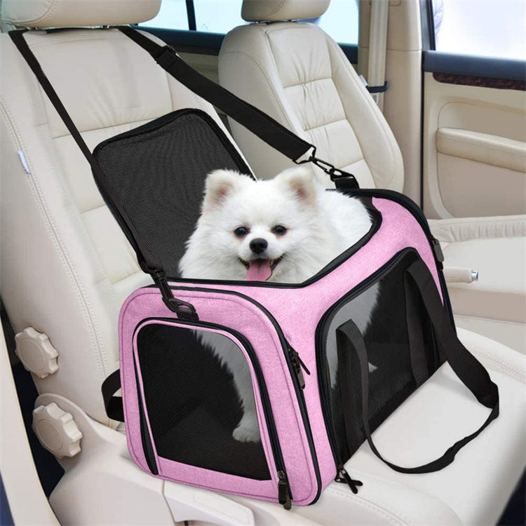 Portable Pet Travel Carrier Bag - Foldable, Comfortable for Small Dogs & Cats 40cmx25cmx25cm