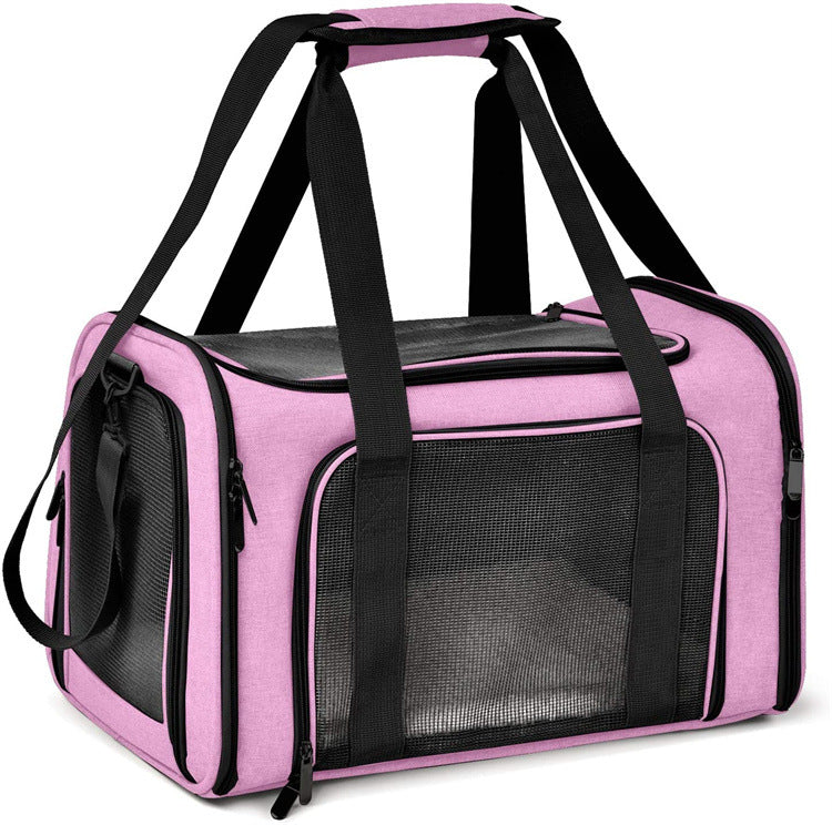 Portable Pet Travel Carrier Bag - Foldable, Comfortable for Small Dogs & Cats 40cmx25cmx25cm