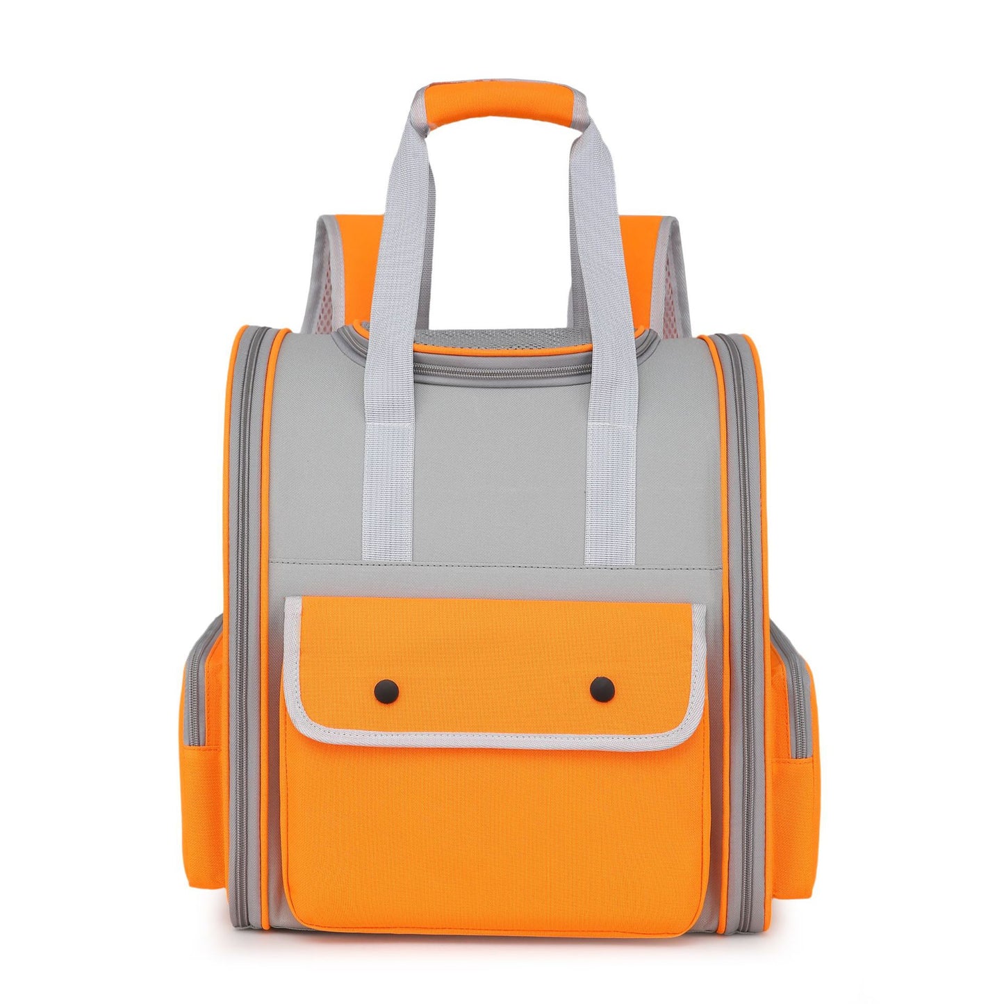 Orange Portable Pet Carrier Backpack - Spacious, Breathable, small dogs and cats