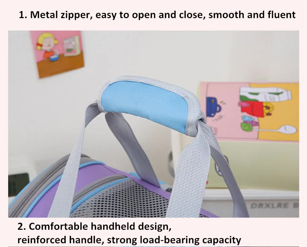 Orange Portable Pet Carrier Backpack - Spacious, Breathable, small dogs and cats