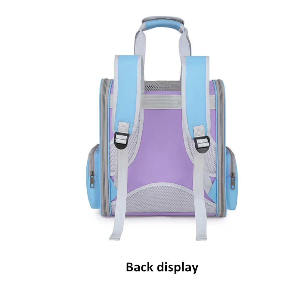 Orange Portable Pet Carrier Backpack - Spacious, Breathable, small dogs and cats