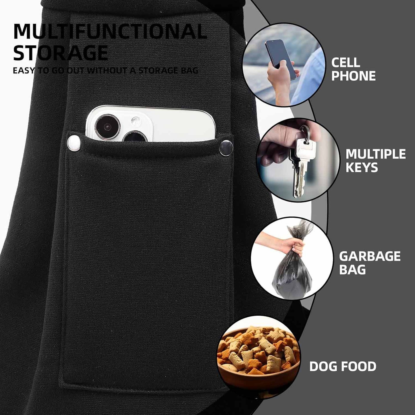 Black Pet Carrier Backpack - Adjustable Shoulder Sling, for Small Dogs & Cats