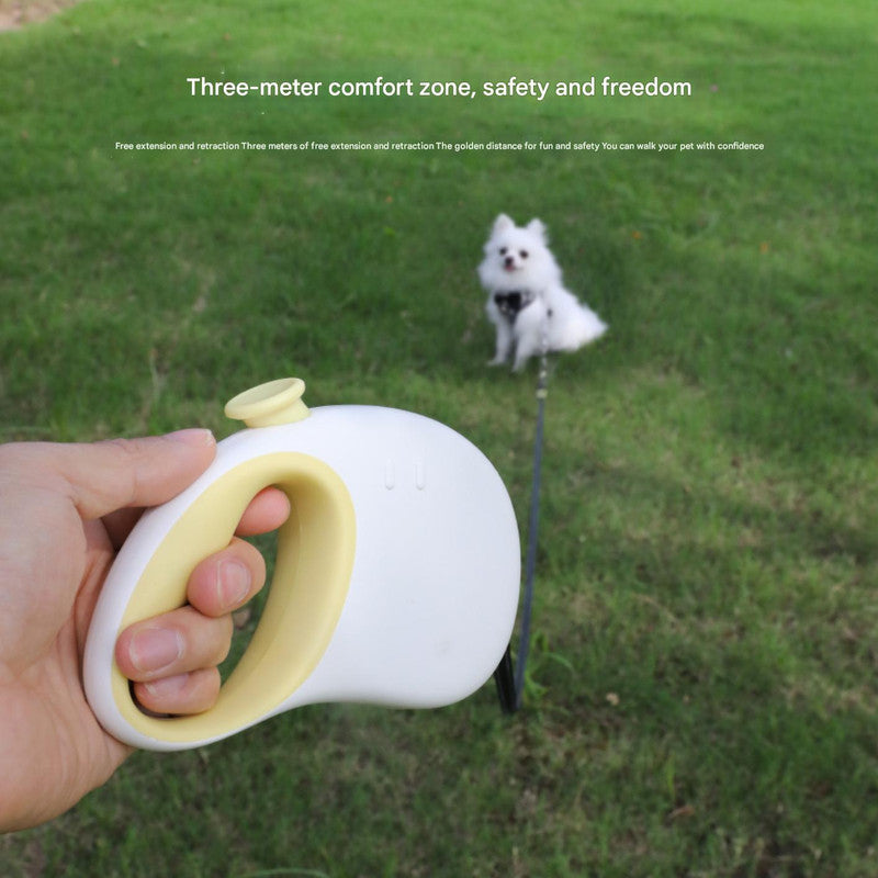 Retractable Dog Leash - Reflective with 3m Extension, (Pink)