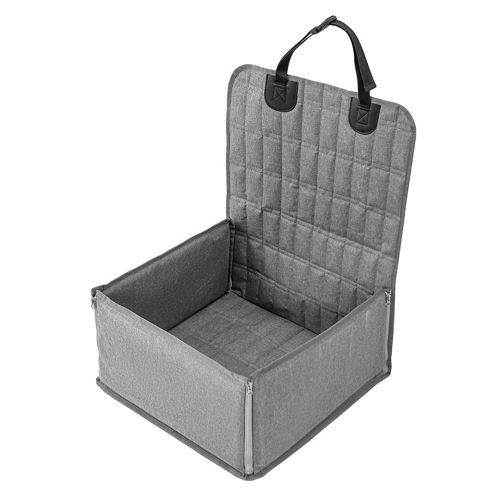 Grey Waterproof Front Pet Car Seat Cover - Booster Seat Quilted