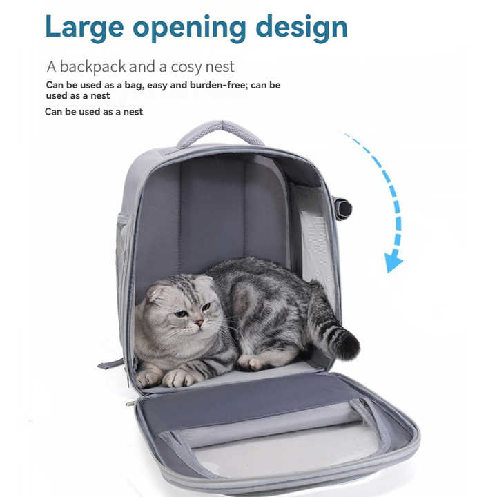 Spacious Pet Carrier Backpack with Clear Window - for Cats & Small Dogs