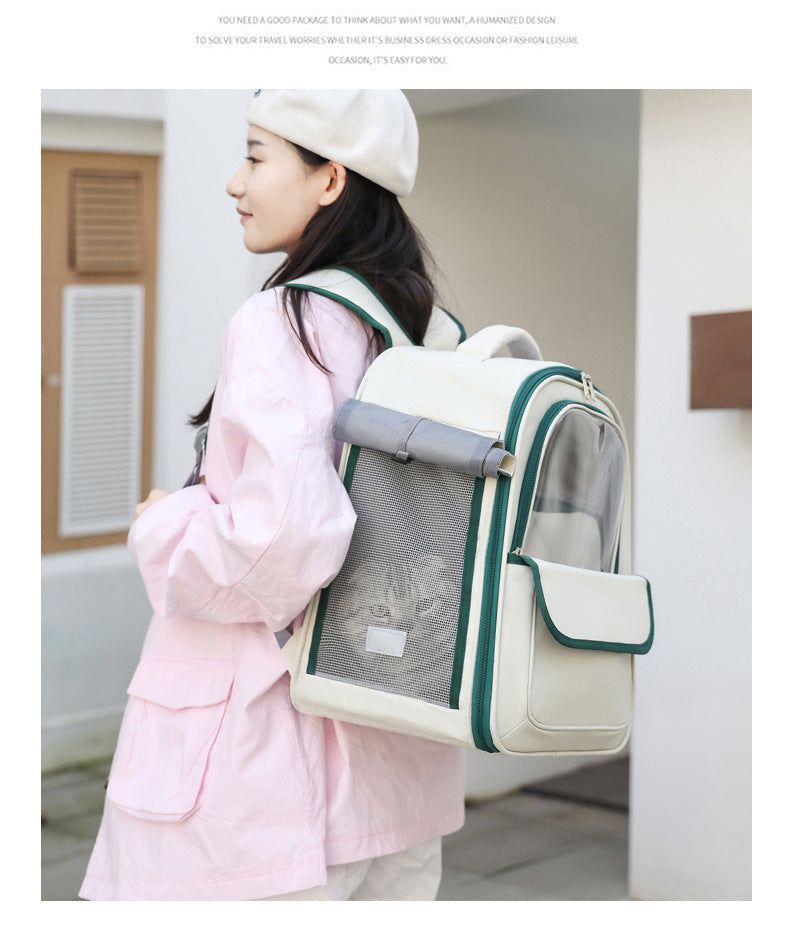 Spacious Pet Carrier Backpack with Clear Window - for Cats & Small Dogs