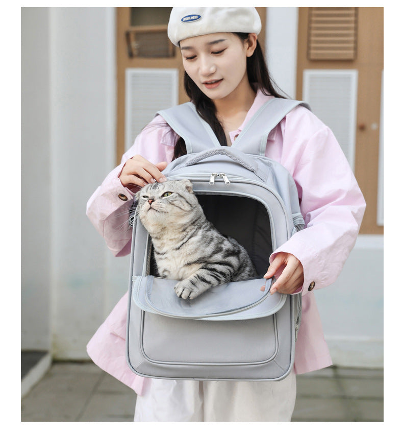 Spacious Pet Carrier Backpack with Clear Window - for Cats & Small Dogs