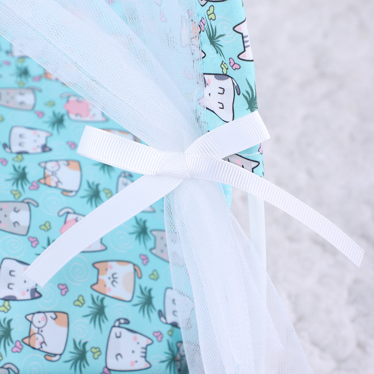 L 50*50CM, Blue Cat Cooling Summer Pet Tent - Portable Foldable Breathable