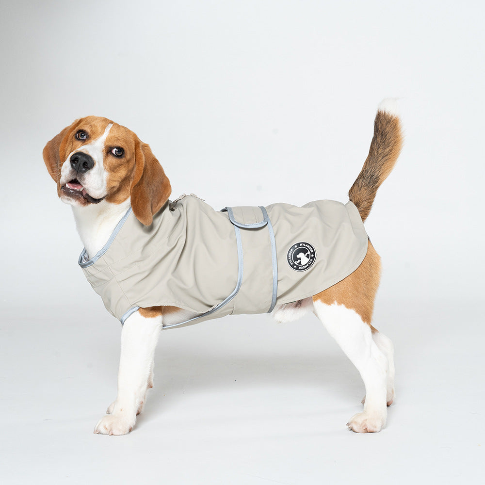 60cm Grey, Waterproof, Reflective Dog Raincoat for Small to Large Dogs