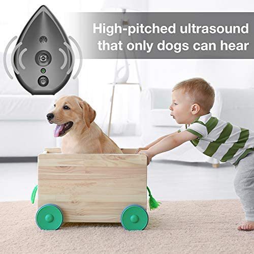 Automatic Ultrasonic Dog Bark Deterrent - to 50ft Range, Indoor Use(black)