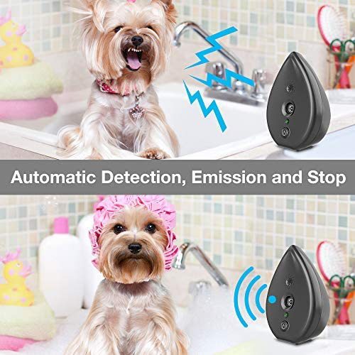 Automatic Ultrasonic Dog Bark Deterrent - to 50ft Range, Indoor Use(black)