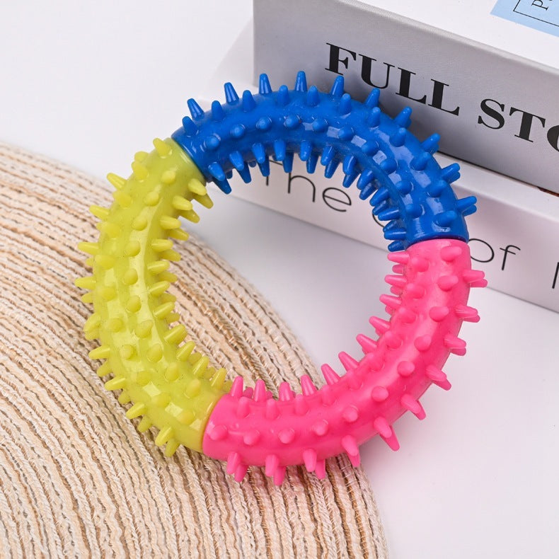 Dog Chew Ring Toy, Dog Teething, Rubber Puppy Teething Toys - Small, Medium, Large Dogs