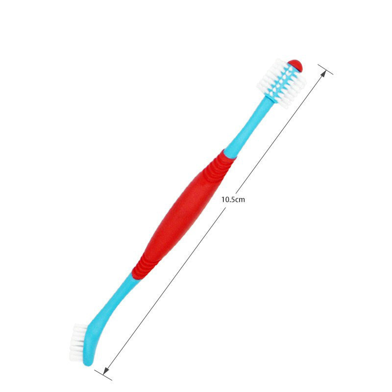 Pet Dental Fingers Double-headed Toothbrush, Dog Teeth Cleaning