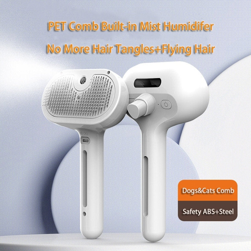Pet Hair Remover Brush, Grooming de-matting Comb, Built-in Mist Humidifier