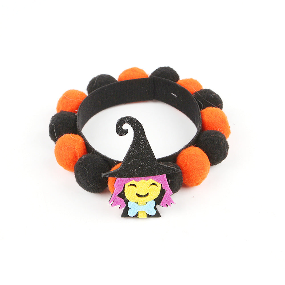 Cat Fun Fur Collar, Pumpkin Cat Accessories - Halloween
