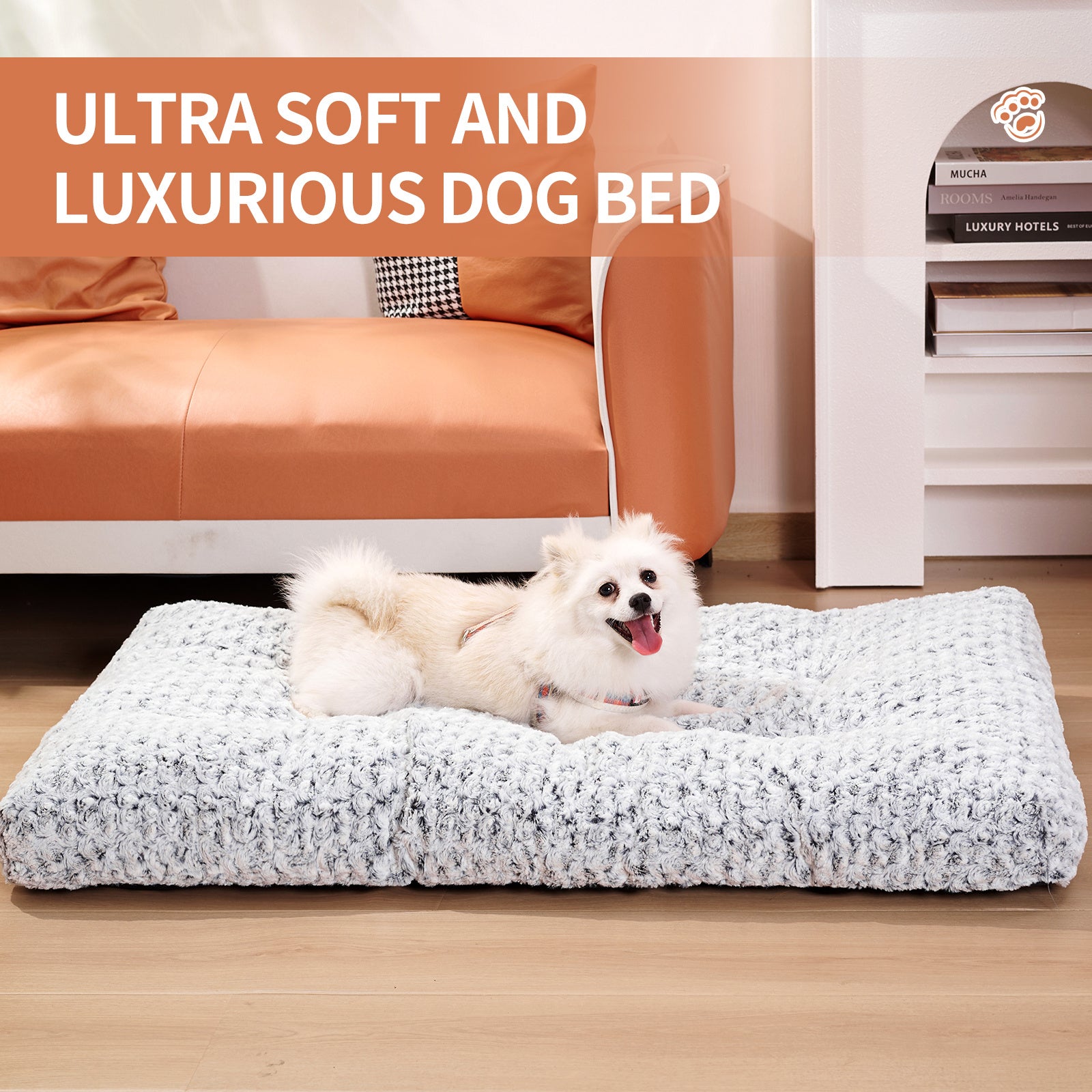 Dog Bed, Thickened Rose Velvet, Soft, Fluffy, Washable Pet Bed. S-XL